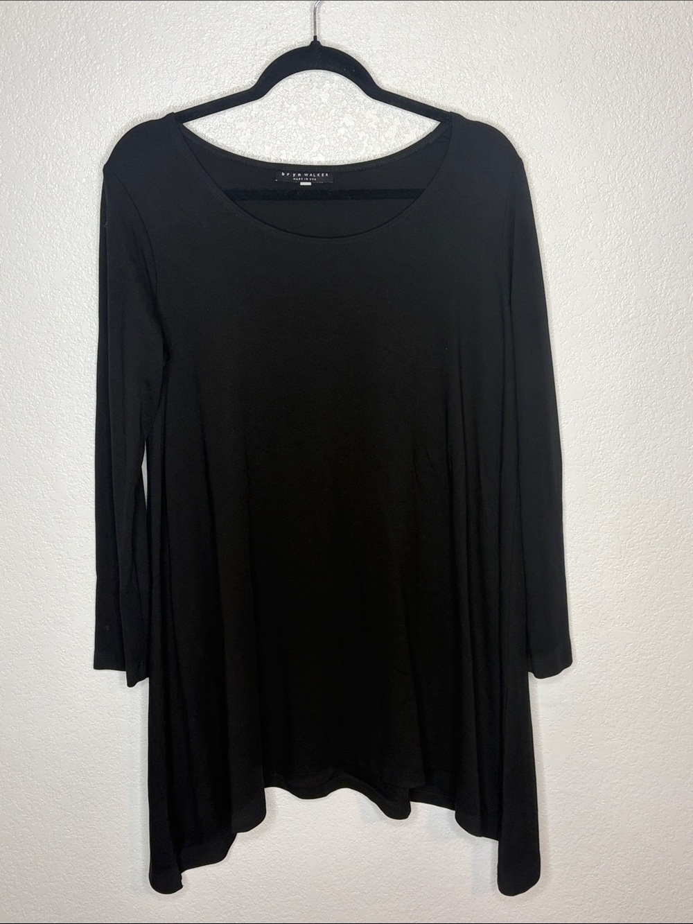 Bryn Walker Black Shark Bite Lagenlook Modal Tunic Oversized XS Modern